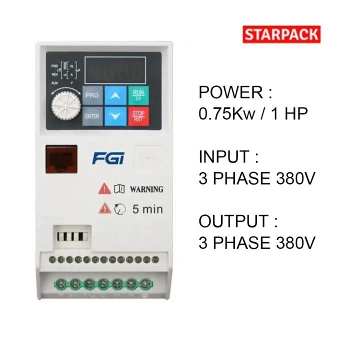 Inverter VFD FGI FD100M 0,75kw/1HP Input 380V 3 Phase 1