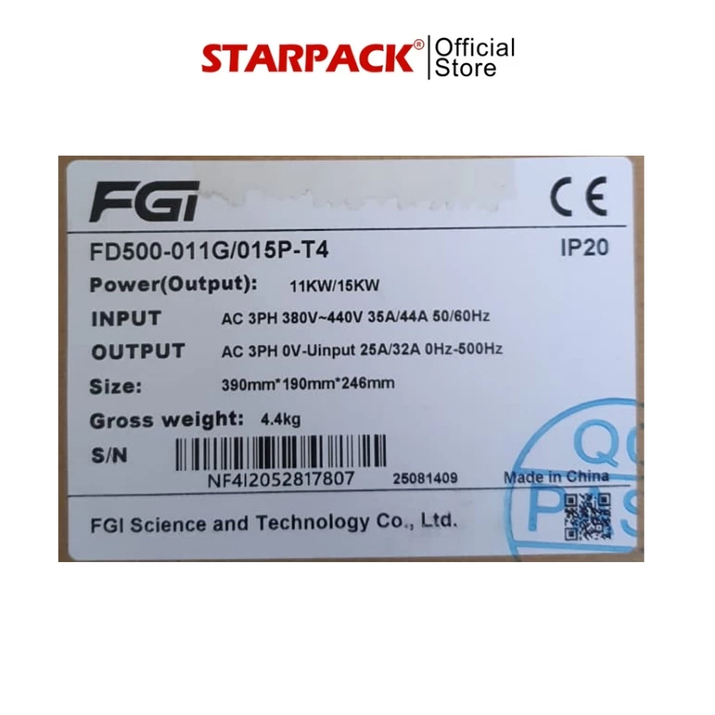 Inverter VFD FGI FD500 11kw/15 HP Input 3Phase 380v Output 3Phase 380v - Variable Frequency Drive 2