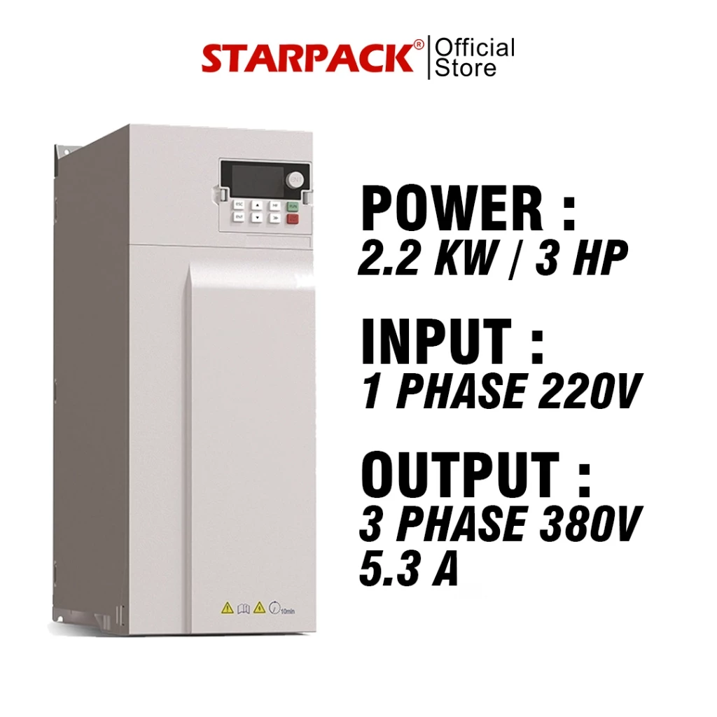 Inverter VFD FGI FD500 2.2 kw / 3 HP Input 1 Phase 220v Output 3 Phase 380v - Variable Frequency Drive 1