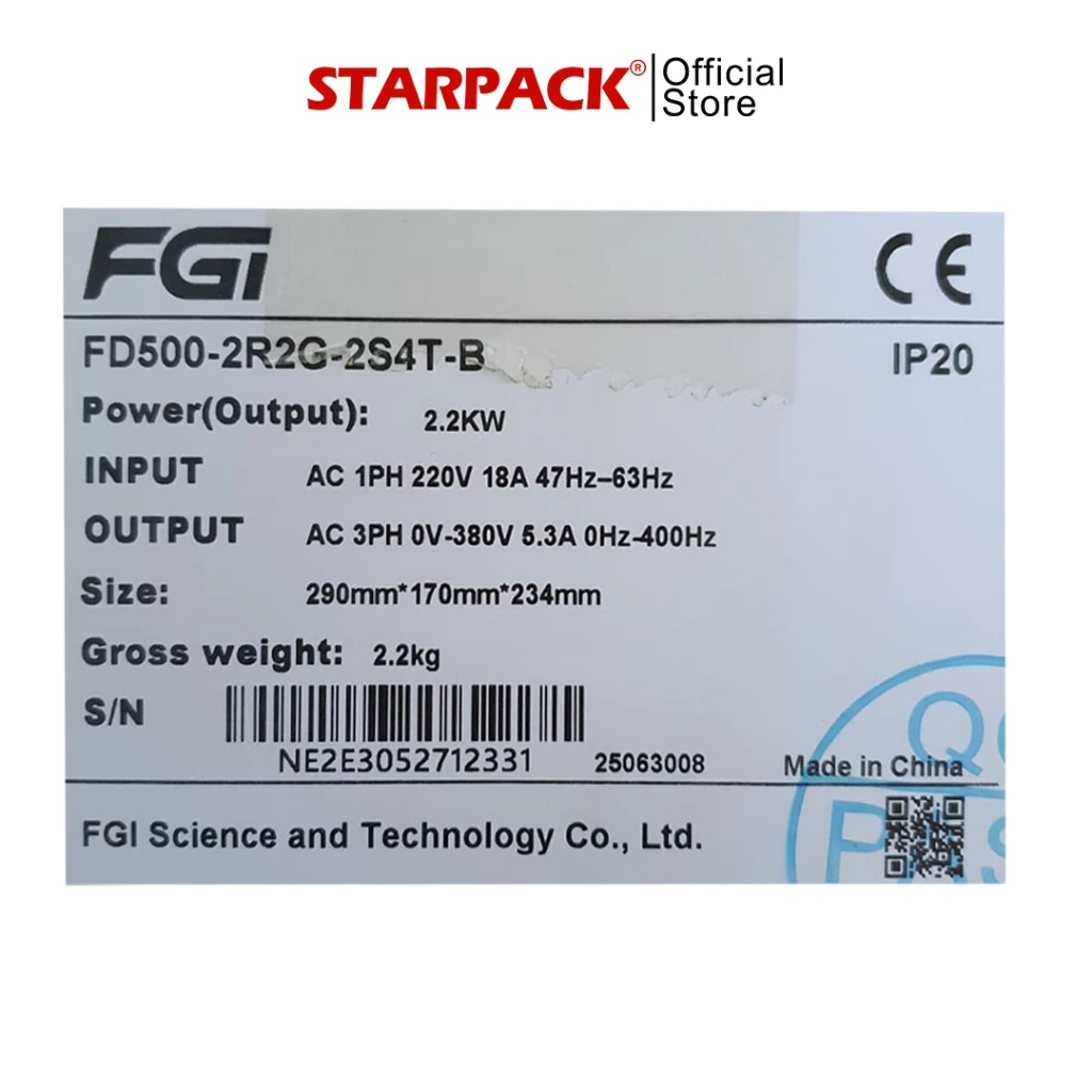 Inverter VFD FGI FD500 2.2 kw / 3 HP Input 1 Phase 220v Output 3 Phase 380v - Variable Frequency Drive 4
