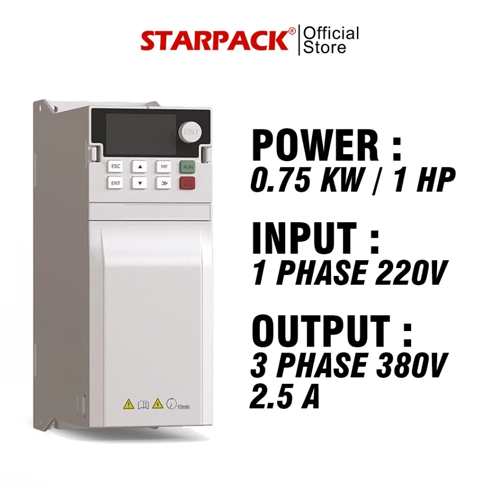 Inverter VFD FGI FD500 0.75 kw / 1 HP Input 1 Phase 220v Output 3 Phase 380v - Variable Frequency Drive 1