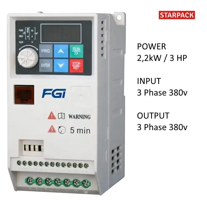 Inverter VFD FGI FD100M 2,2 kw / 3 HP Input 3 Phase 380V Output 3 Phase 380V 1