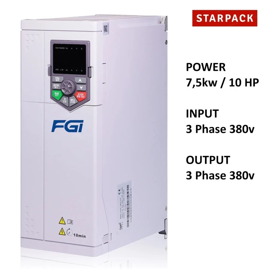 Inverter VFD FGI FD100 7,5 kw / 10 HP Input 3Phase 380v Output 3Phase 380v 1