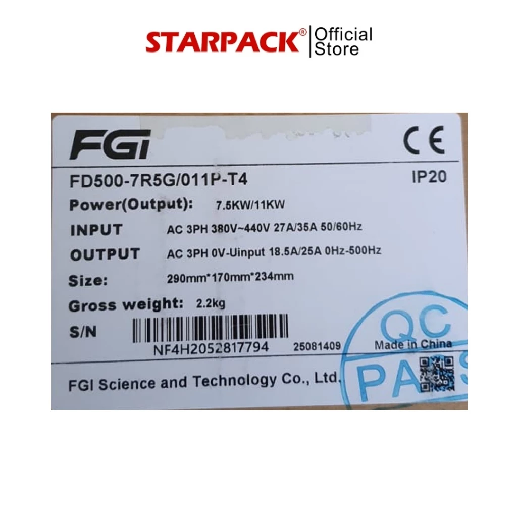 Inverter VFD FGI FD500 7.5 kw / 10 HP Input 3Phase 380v Output 3Phase 380v - Variable Frequency Drive 2