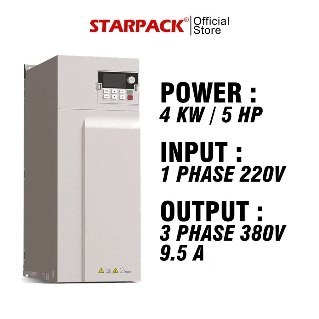 Inverter VFD FGI FD500 4 kw / 5 HP Input 1Phase 220v Output 3Phase 380v - Variable Frequency Drive 1