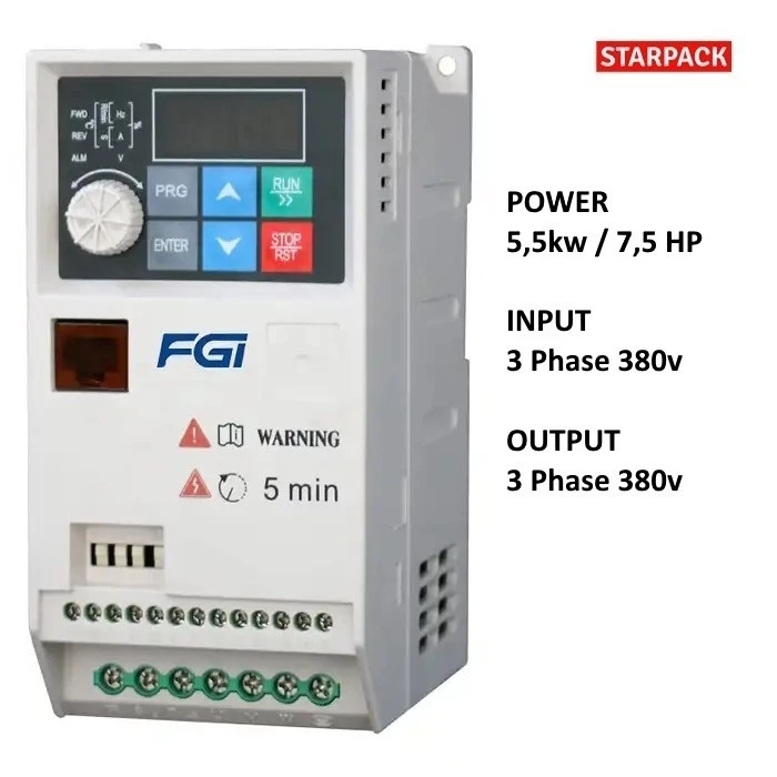 Inverter VFD FGI FD100M 5,5kw / 7,5HP Input 3Phase 380v Output 3Phase 380v 1