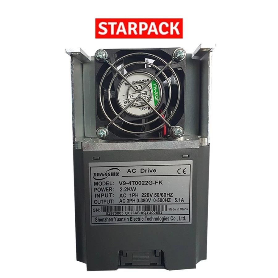 Inverter VFD Yuanshin V9 2,2kW / 3HP Input 1Phase 220V Output 3Phase 380V 3