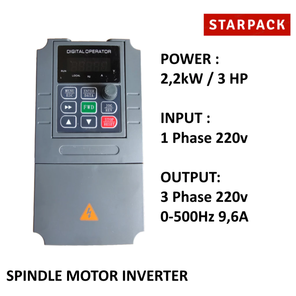 Inverter VFD Yuanshin YX9000 2,2kw / 3HP Input 1Phase 220V Output 3Phase 220V 1