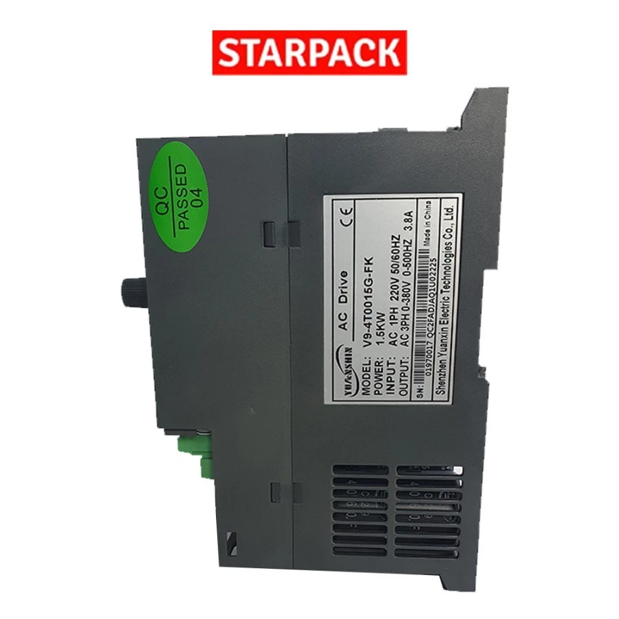 Inverter VFD Yuanshin V9 1,5kw / 2HP Input 1Phase 220V Output 3Phase 380V 3