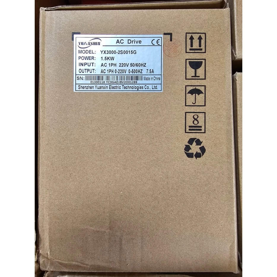 Inverter VFD Yuanshin YX3000 1,5kw / 2HP Input 1Phase 220v Output 1Phase 220v 5