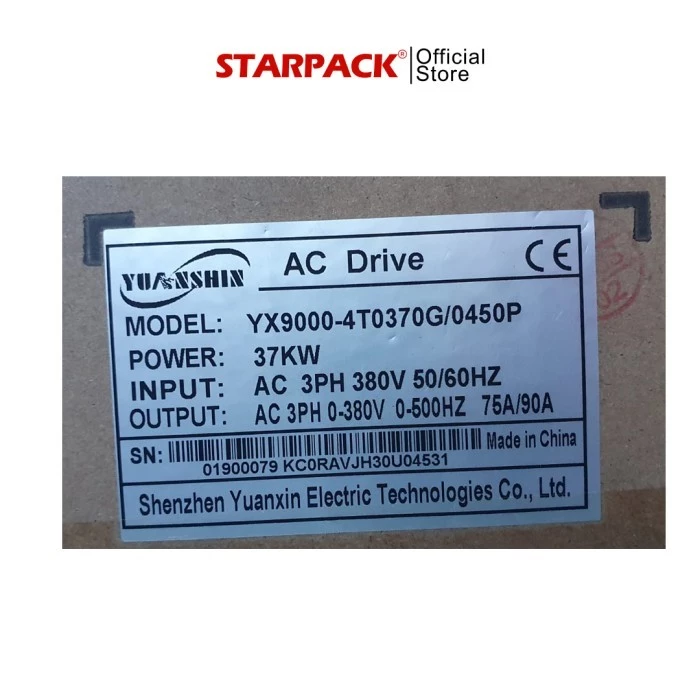 Inverter VFD Yuanshin YX9000 37 kw / 50 HP Input 3Phase 380v Output 3Phase 380v 7