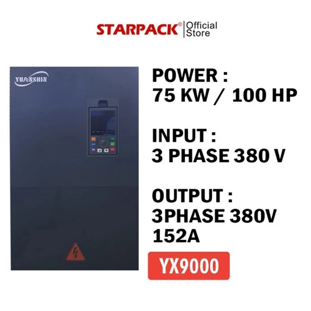 Inverter VFD Yuanshin YX9000 75 kw / 100 HP Input 3Phase 380v Output 3Phase 380v 1