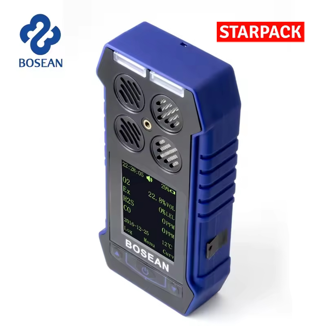 BOSEAN BH-4S Portable 4 in 1 Gas Detector O2 CO H2S LEL Gas Meter 6